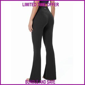 High-Waisted Flare Leggings Tummy Control Yoga Pants 80% Nylon 20% Spandex